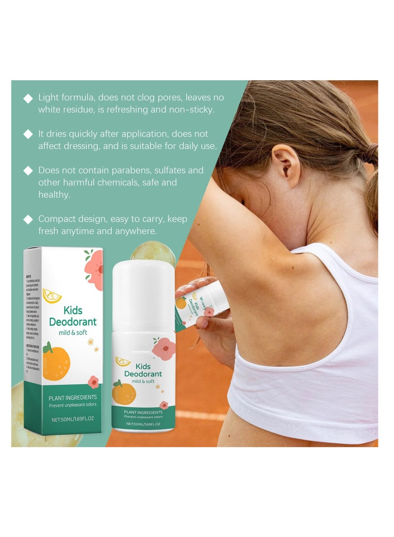 Natural Deodorant for Kids  Teens, Aluminum Free,  Alcohol-Free, Paraben Free, 24 Hr Odor Protection, Clean Fresh Scent, Kids  Tweens, Hypoallergenic Deodorant 50ml (white) - Image 5