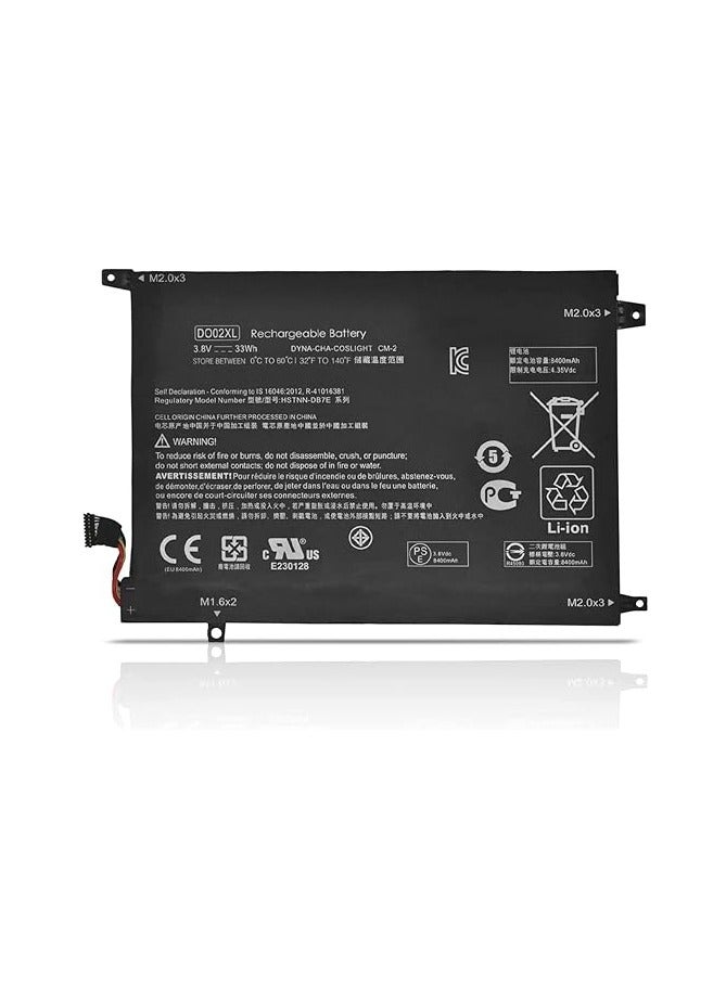 Terabyte 3.8V 33Wh/2-Cell DO02XL Battery Compatible for HP Pavilion X2 10 DETACH 10-N100 10T-N100 10-N200 10-J024TU 10-J025TU 10-J013TU HSTNN-LB6Y HSTNN-DB7E 810749-2C1 810985-005 810749-421 - Image 1
