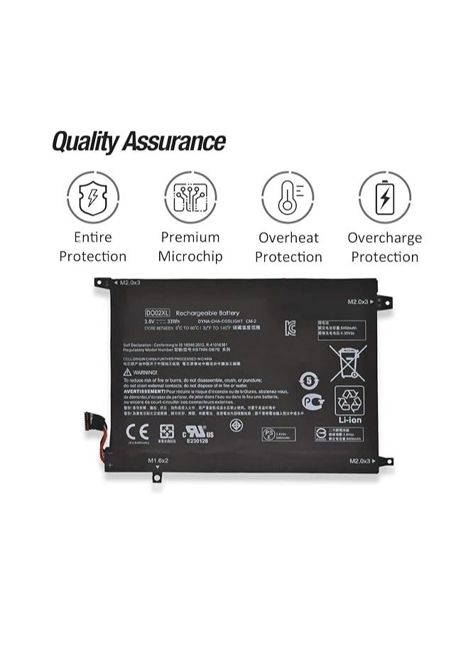 Terabyte 3.8V 33Wh/2-Cell DO02XL Battery Compatible for HP Pavilion X2 10 DETACH 10-N100 10T-N100 10-N200 10-J024TU 10-J025TU 10-J013TU HSTNN-LB6Y HSTNN-DB7E 810749-2C1 810985-005 810749-421 - Image 4