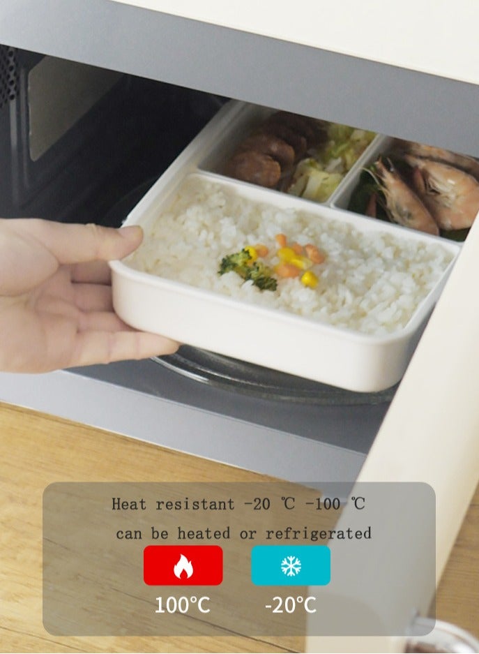 Portable Divided Lunch Box for Adults and Children-Microwave-Reusable-Durable Perfect Size (3 Pieces -350Ml, 490ML, 950ML)  - Image 4