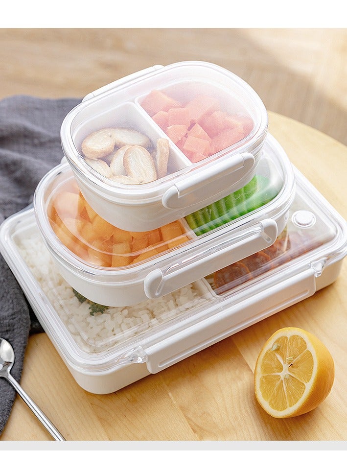 Portable Divided Lunch Box for Adults and Children-Microwave-Reusable-Durable Perfect Size (3 Pieces -350Ml, 490ML, 950ML)  - Image 1