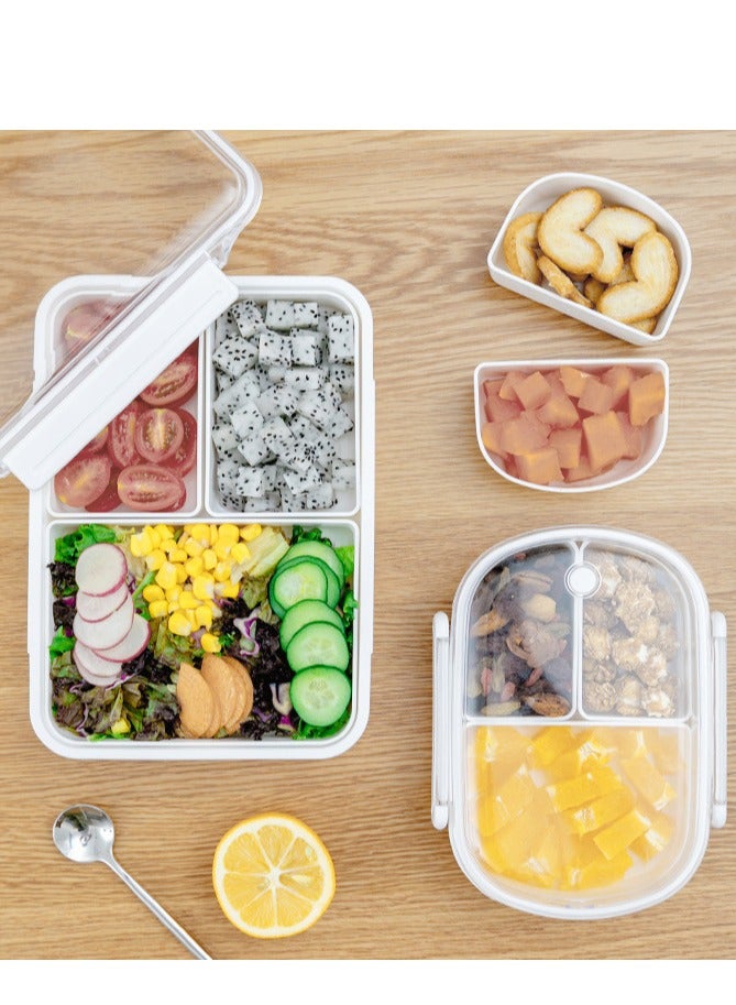 Portable Divided Lunch Box for Adults and Children-Microwave-Reusable-Durable Perfect Size (3 Pieces -350Ml, 490ML, 950ML)  - Image 2