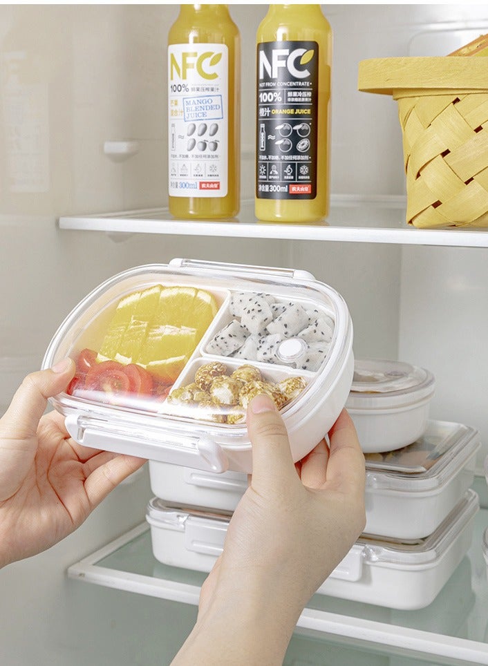 Portable Divided Lunch Box for Adults and Children-Microwave-Reusable-Durable Perfect Size (3 Pieces -350Ml, 490ML, 950ML)  - Image 3