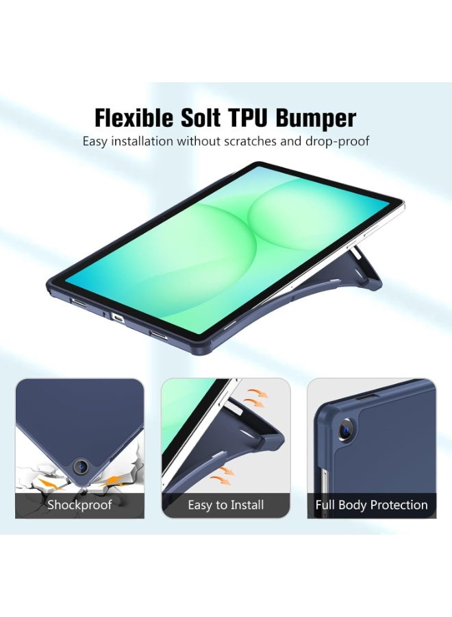 YoYoTech Samsung Galaxy Tab A11+/A11 Plus 2025 Model 11 Inch Case Model with Pencil Holder Slim Tablet Cover with Soft Back Auto Wake Sleep Function - Blue - Image 2