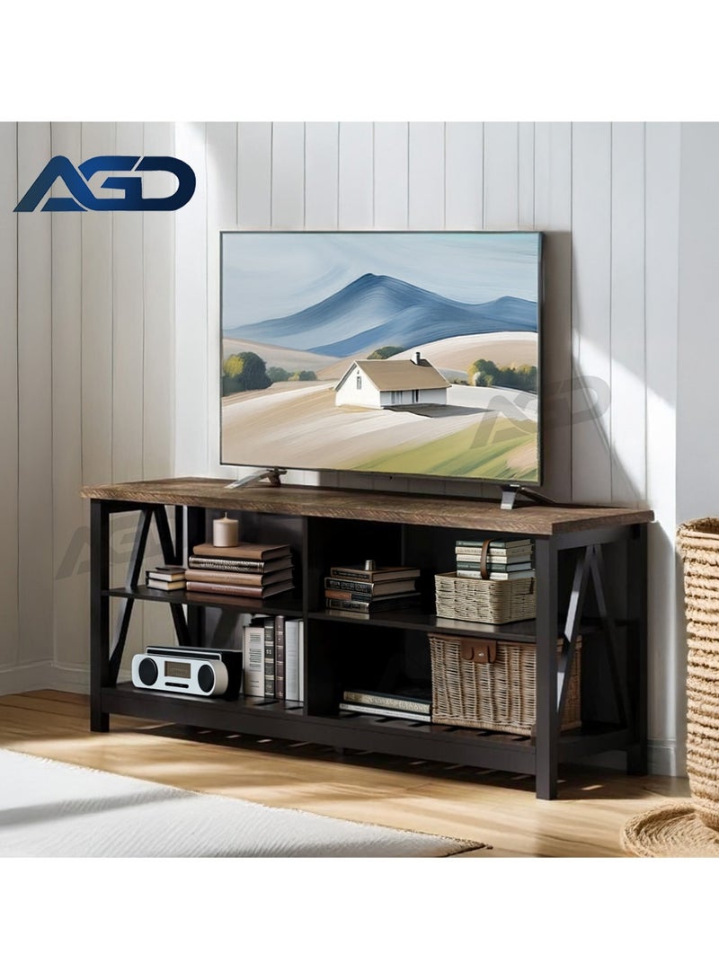 AGD TV Stand Up To 55 Inch, Media Entertainment Center Table, TV Stand with Open Shelves for Living Room - Image 2