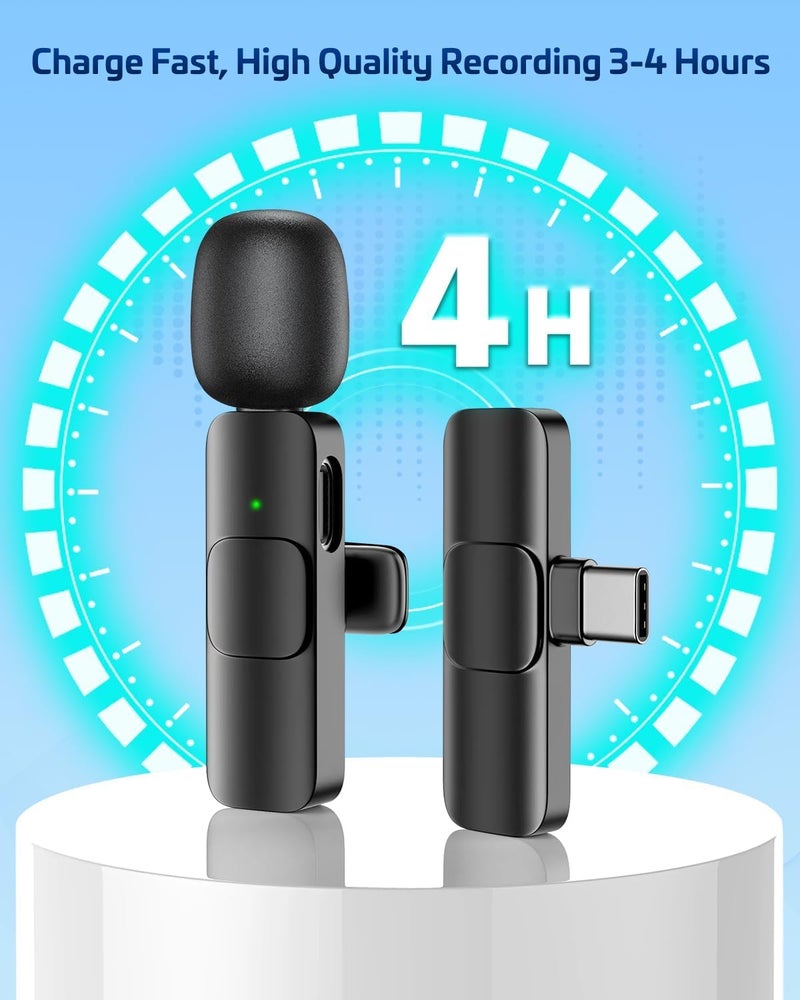 coku CK-K9 Dual Wireless Lavalier Microphone, Bluetooth Collar Mic for iPhone, Android USB-C Phones & Tablets, Plug & Play, Noise Cancelling, Clear Audio for YouTube, Vlogging, &, Interviews - Image 2