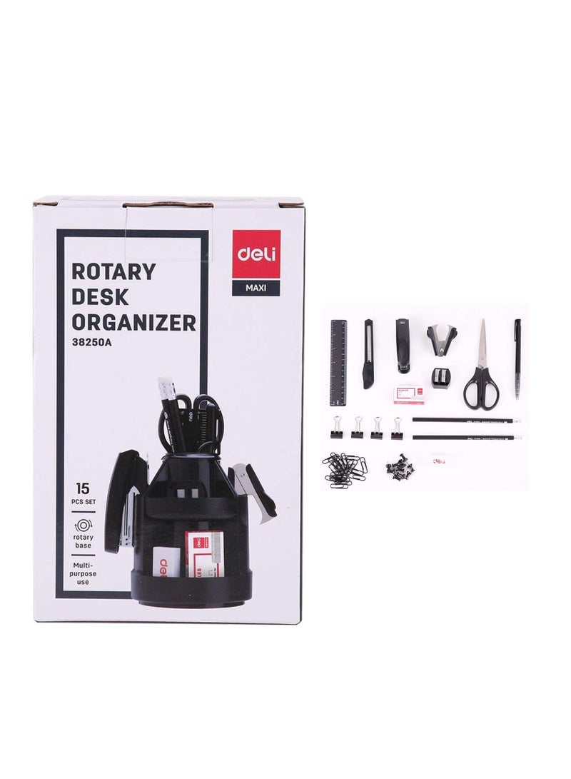 Deli منظم مكتب دوار مع مجموعة الملحقات - Image 1