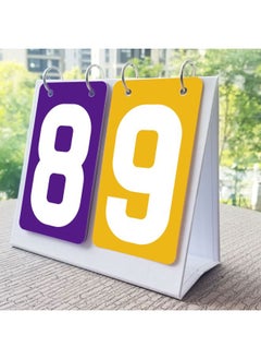 Competition Scoreboard Activity Flip Card Red Yellow Blue Green Gray Scoring Card Early Education Color Number Card-Specifications:Two-digit Purple And Yellow Two-tone Plastic Scoreboard