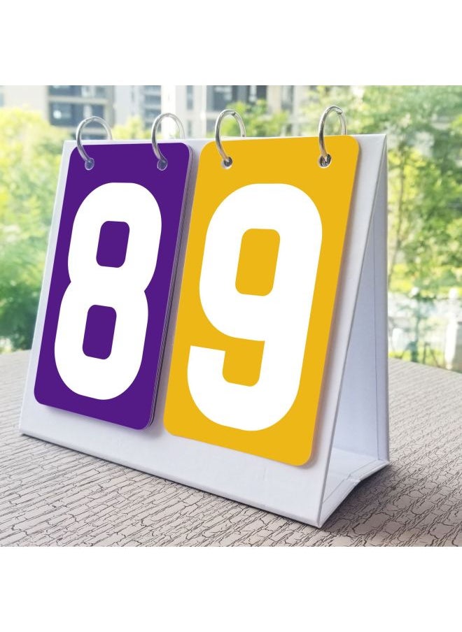 Generic - Competition Scoreboard Activity Flip Card Red Yellow Blue Green Gray Scoring Card Early Education Color Number Card-Specifications:Two-digit Purple And Yellow Two-tone Plastic Scoreboard - Image 1