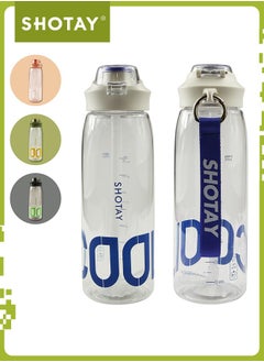 SHOTAY SHOTAY Sports Water Bottles 1L BPA Free And Leakproof, Fast Flow With Removable Straw, Gym Water Bottle For School, Fitness And Outdoor Sports.  - Image 1