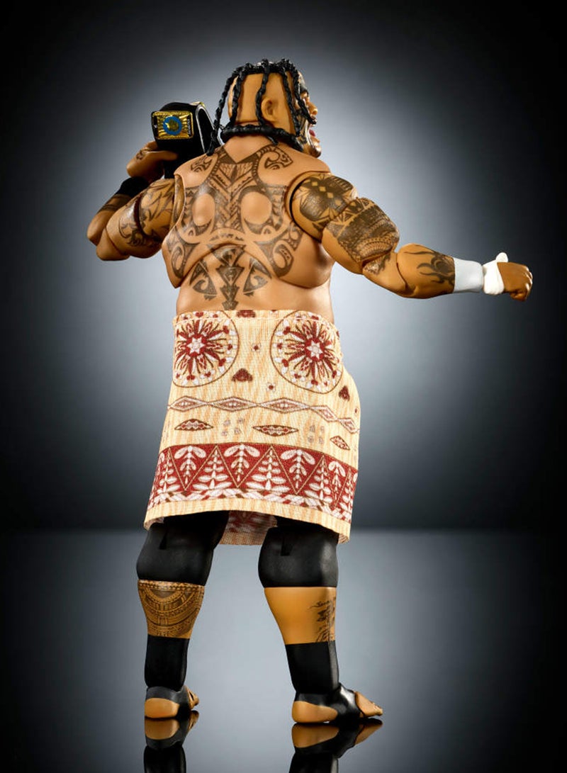 WWE Ultimate Edition Action Figure & Accessories Set Umaga 6-inch Collectible with Swappable Heads & Hands, 30 Articulation Points - Image 5