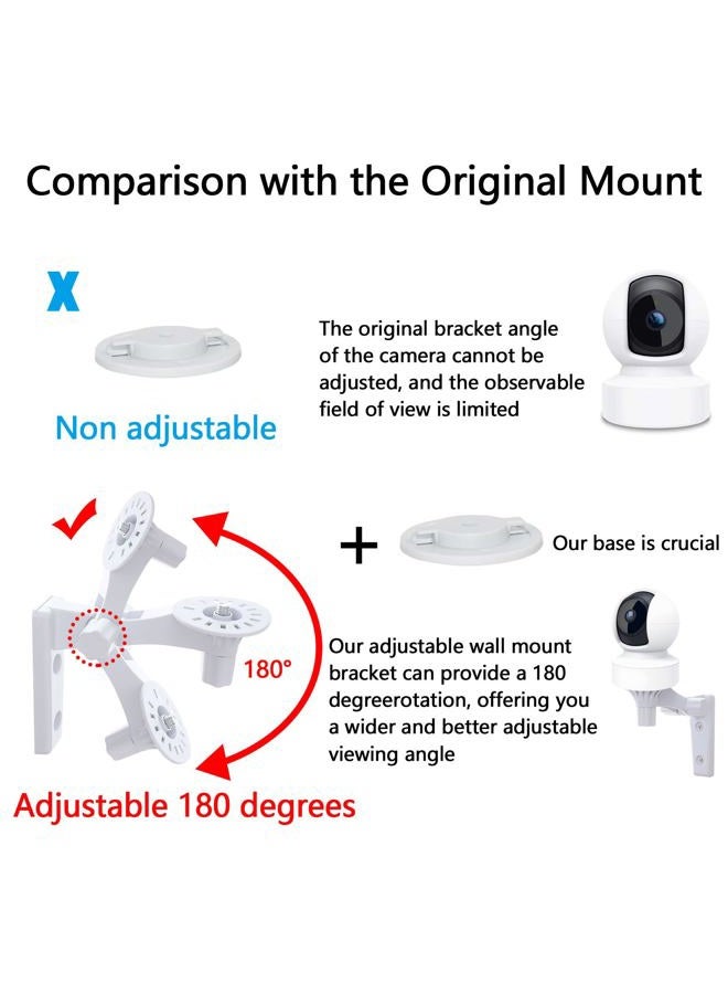 OYOCAM حامل جداري متوافق مع TP-Link Tapo C210/ C200 و Kasa Indoor Pan EC70/ EC71/ KC410S، حامل بزاوية قابلة للتعديل مع دوران 180 درجة، سهل التركيب لكاميرات الأمان، عبوتان - Image 4