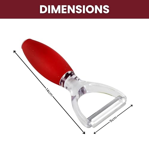 Bagonia Stainless Steel Premium Fruit Vegetable Peelers with Swiveling Double Blade Planer, Potato Peeler Tool by Multi Function Design with Silicone Grip for Kitchen, Safe & Easy to Use (Pack of 1) - Image 2