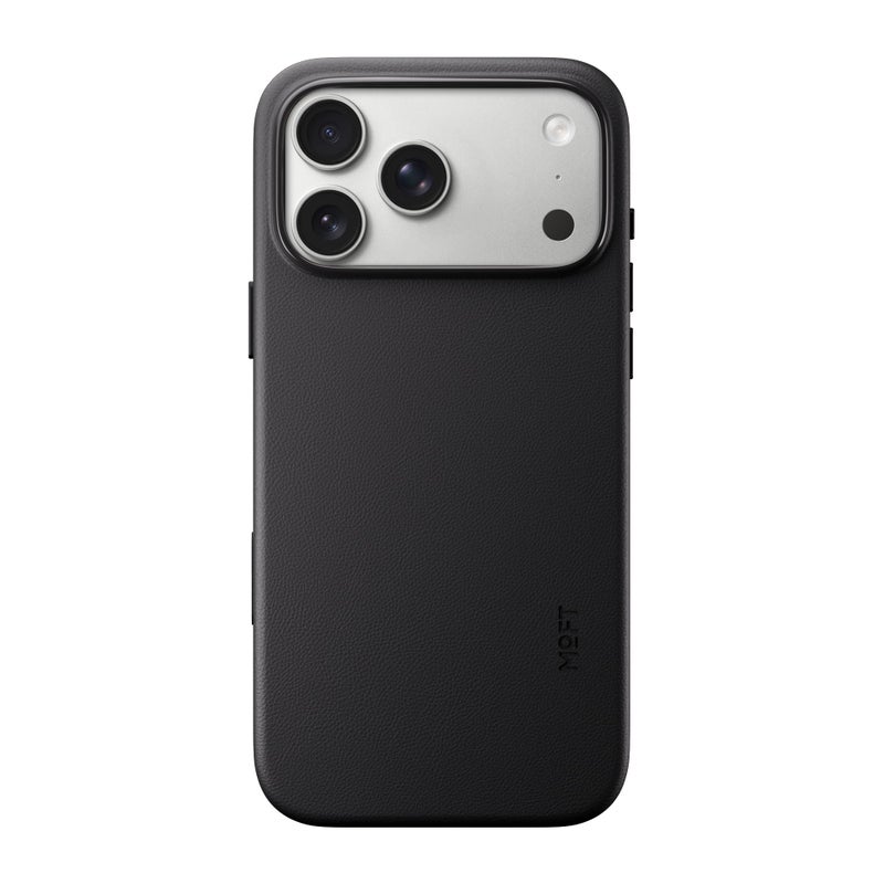 MOFT for iPhone 17 Pro Max Case- MOVAS Snap Case, MagSafe Compatible, Soft-Touch Vegan Leather, Classic Minimalist Design, Lightweight, Stain-Resistant & Camera Protection, Jet Black - Image 1