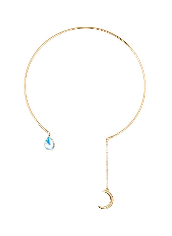 Satinior - Simple Moon Drop Short Necklace - Image 1