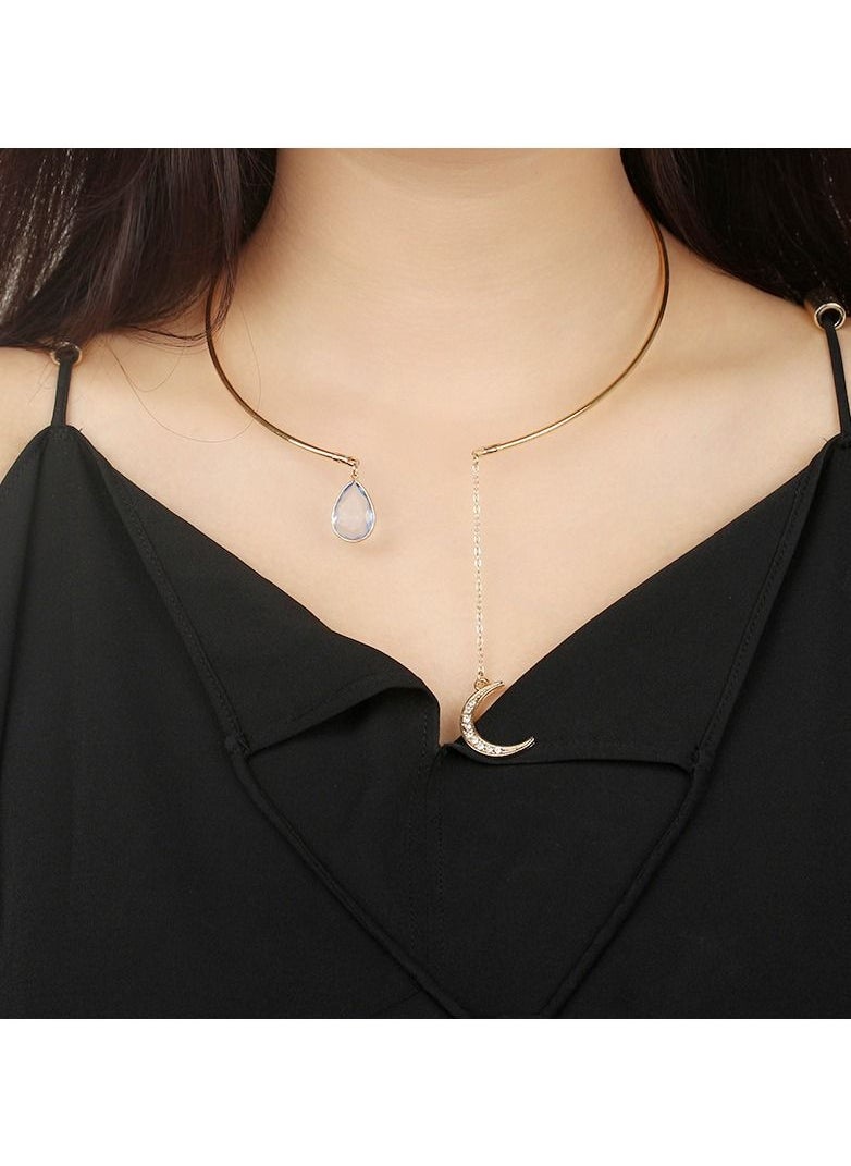 Satinior - Simple Moon Drop Short Necklace - Image 1