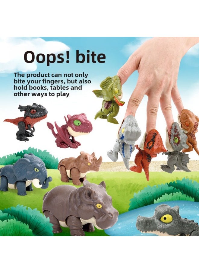 Generic - Tiktok Net Red Finger-biting Dinosaur Joint Movable Tyrannosaurus Doll Hand-biting Animal Simulation Model Children's Toy-Color:Finger Biting Animal (OPP Bag Style Is Random And Does Not Repeat) - Image 1