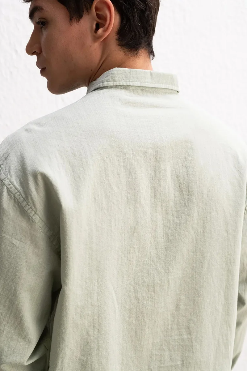 Giesto Mint Green GIESTO Cotton Oversized Button-Up Shirt for Men | Best Price UAE