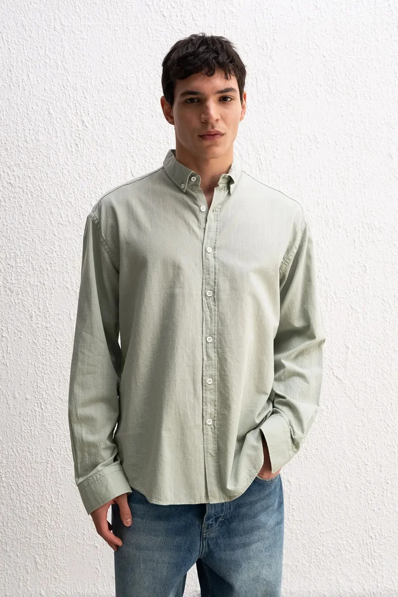Giesto GIESTO Cotton Oversized Button-Up Shirt