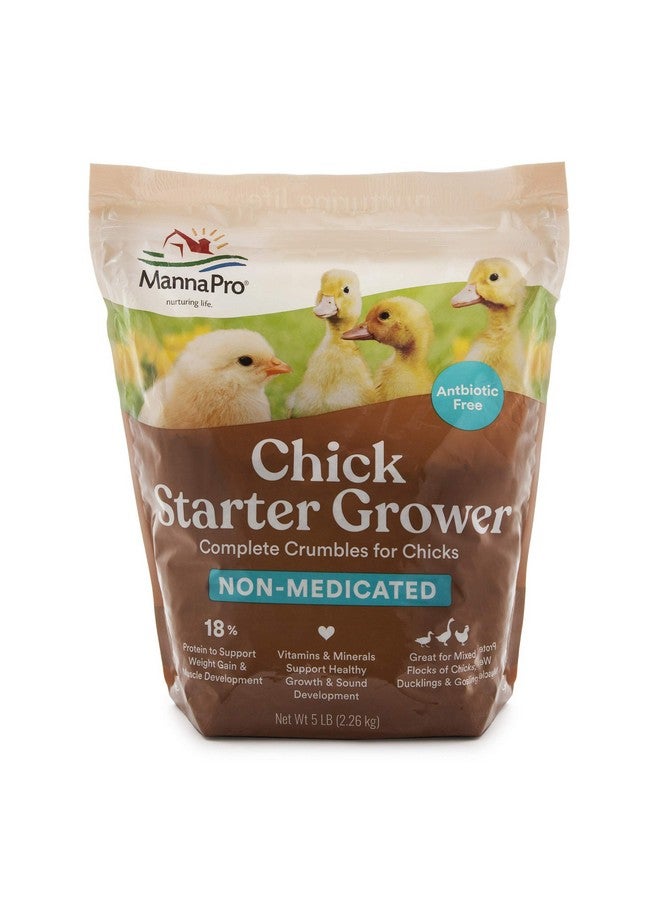 Manna Pro NonMedicated Starter Crumble Feed For Chicks & Ducklings|Formulated With Vitamins & Minerals|5 Pounds - Image 1