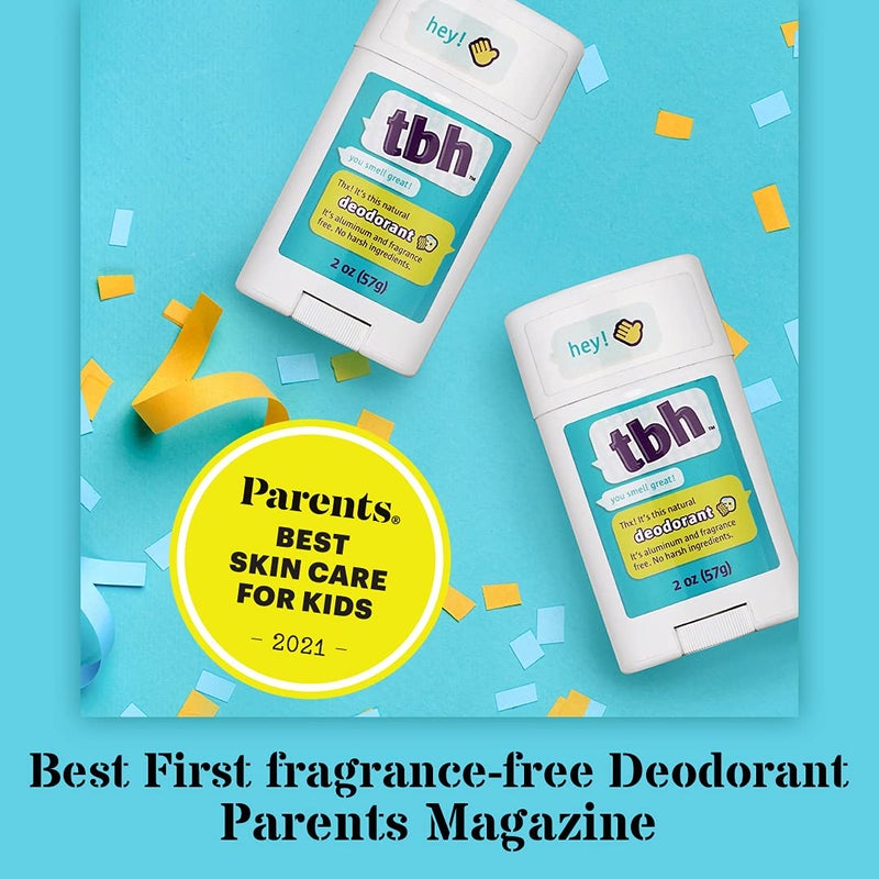 تي بي أتش TBH Kids Deodorant - Unscented Deodorant for Kids - Made w/ Natural Ingredients in the USA - Aluminum Free Deodorant - Kids Deodorant Girls and Boys - Image 3