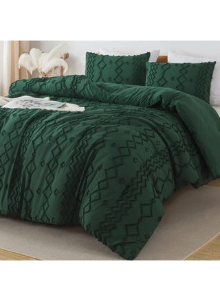 Andency Comforter King Size Emerald Green Set (104x90 Inch)  3 Pieces(1 Boho Comforter  2 Pillowcases) Dark Forest Green Tufted Farmhouse Comforter  Soft Microfiber Geometric Comforter Bedding Set - pzsku/Z6C307BE113120D2B0052Z/45/1749651061/d0fa16a1-43f2-43d4-bc00-5f6578e5583f