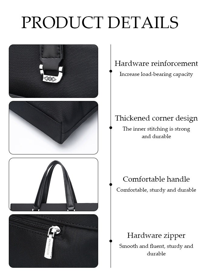 DUNISO Men's Large-Capacity Business Briefcase, Computer Office Crossbody Bag, Business Shoulder Bag, Handbag, With Detachable Shoulder Strap, Can Accommodate 15-Inch Laptop, Laptop Sleeve Bag, Suitable For Business Travel And Work Activities - Image 3