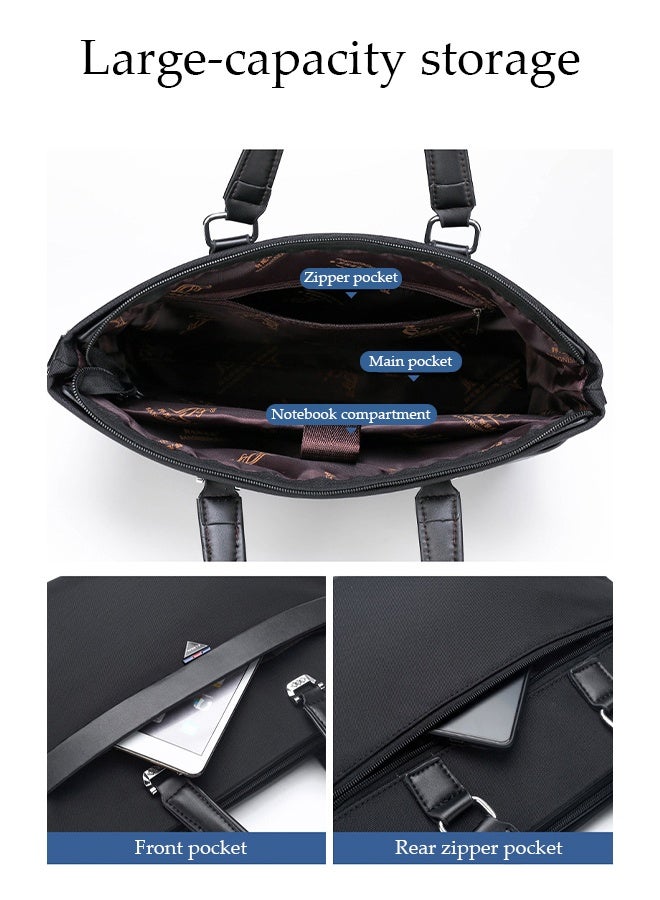 DUNISO Men's Large-Capacity Business Briefcase, Computer Office Crossbody Bag, Business Shoulder Bag, Handbag, With Detachable Shoulder Strap, Can Accommodate 15-Inch Laptop, Laptop Sleeve Bag, Suitable For Business Travel And Work Activities - Image 5