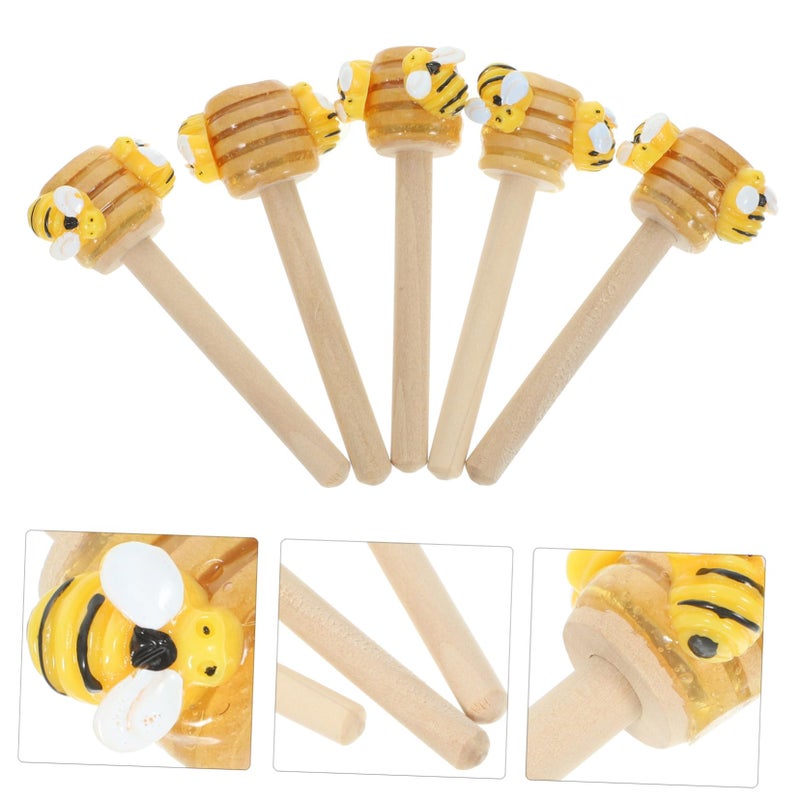 5pcs Yellow Honey Bee Cake Decorations Kitchen Table Tiered Tray Ornament Props - Image 3