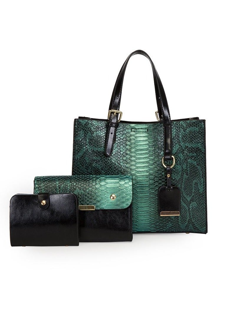 KUYING New Snakeskin Grain Three Piece Set Shoulder Bag  - Image 1
