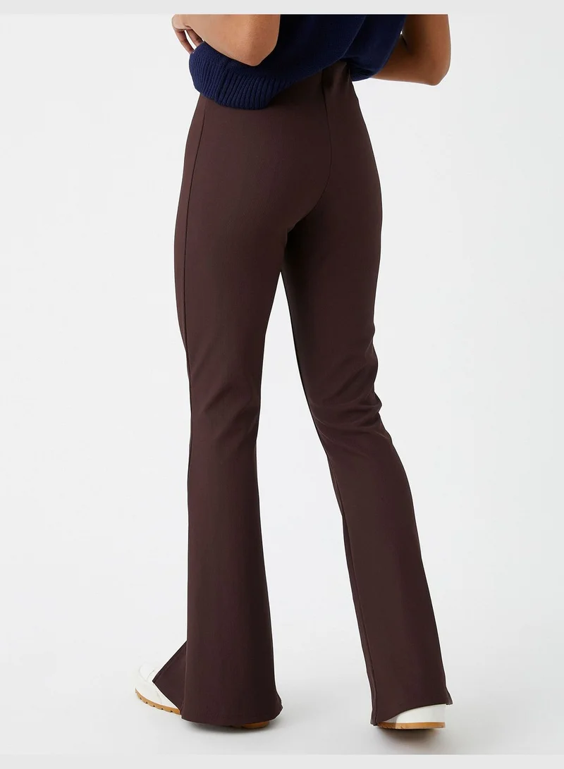 KOTON High Rise Slit Trousers