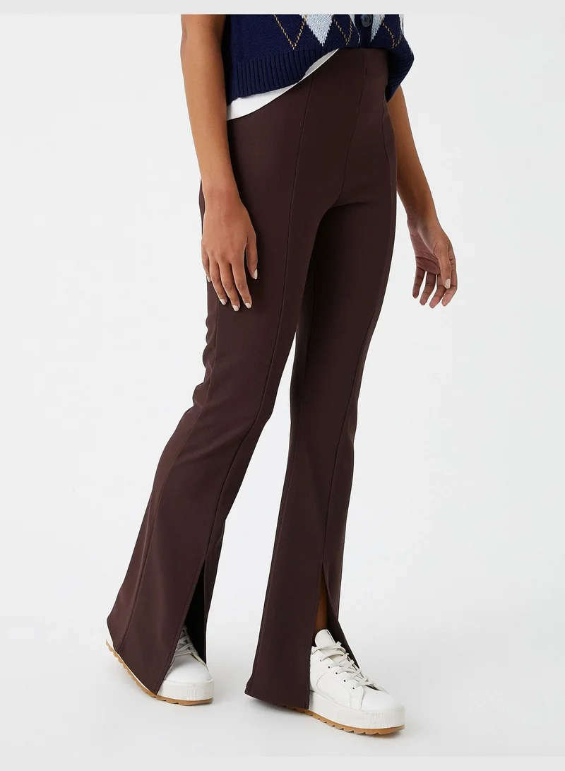 KOTON High Rise Slit Trousers