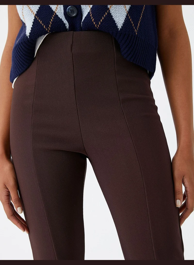 KOTON High Rise Slit Trousers