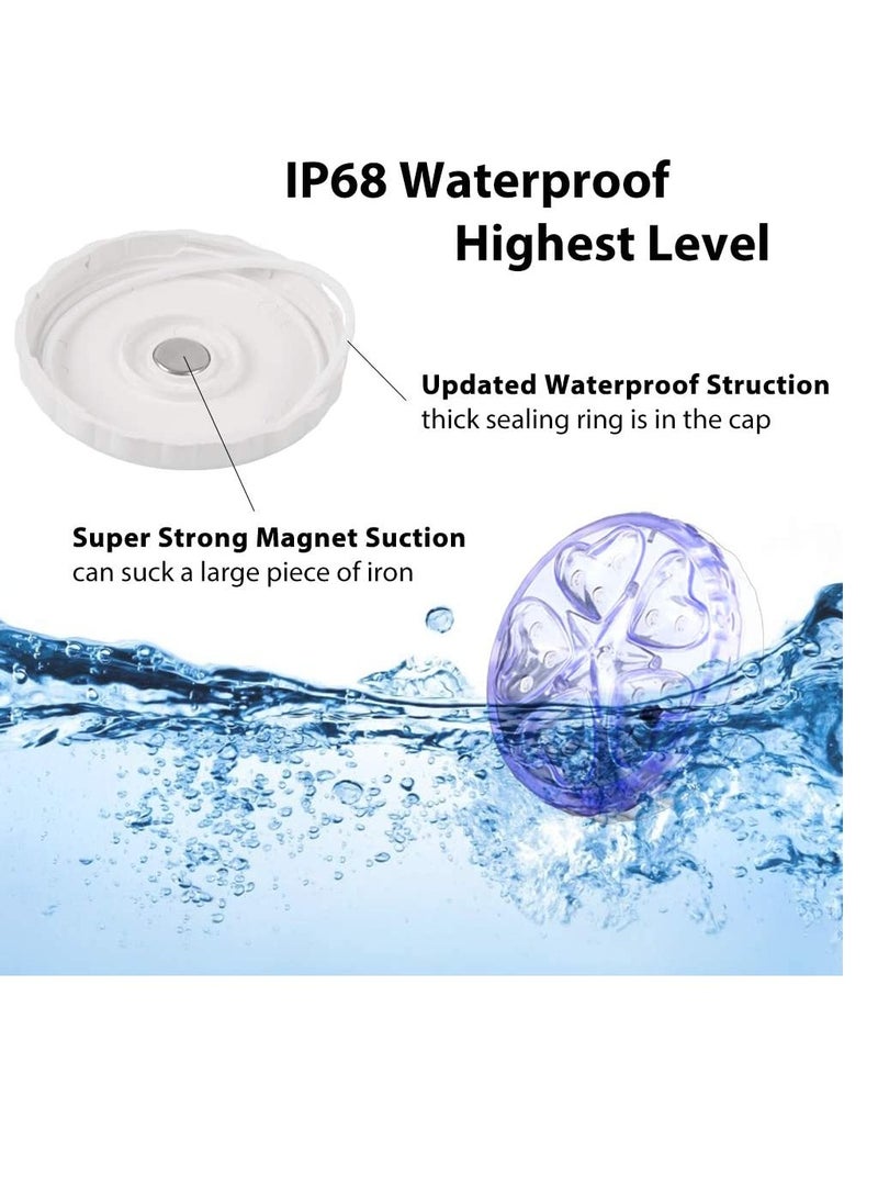 SOLARAE أضواء LED غاطسة مع جهاز تحكم عن بعد أضواء حوض الاستحمام أضواء سبا LED متغيرة الألوان ضوء مغناطيسي عائم للبركة أضواء تحت الماء لتزيين الأكواريوم والزهور للتخييم وحوض السباحة 2 عبوة - Image 5