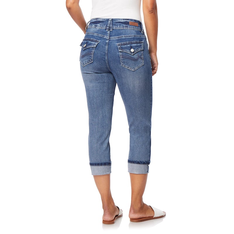 Angels Forever Young Curvy Cropped Jeans for Women, Denim with Contour Waistband - Standard and Plus Size - Canyon, 20 Plus - Image 2