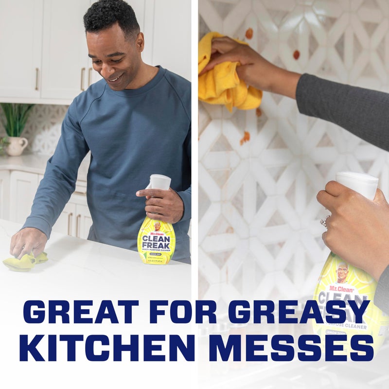 Mr Clean Mr. Clean Clean Freak Multi Surface Cleaning Spray, Deep Cleaning Mist Starter Kit and Refill Bundle, Lemon Zest Scent, 64 fl oz - Image 4