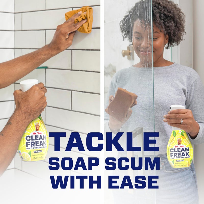 Mr Clean Mr. Clean Clean Freak Multi Surface Cleaning Spray, Deep Cleaning Mist Starter Kit and Refill Bundle, Lemon Zest Scent, 64 fl oz - Image 5