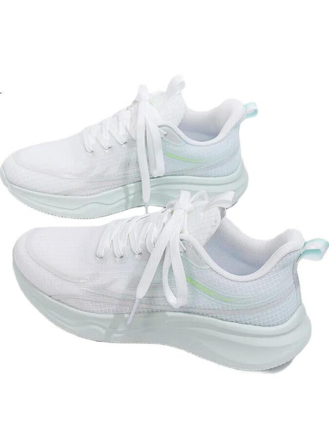 Pull Back Warrior Official Women'S Flyknit Sports Shoes Summer New Women'S Shoes White Light Green 36 (230Mm) - Image 3