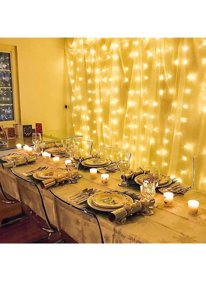 erorex 300 Leds Curtain String Lights 8 Lightning Modes Usb Powered Fairy String Lights With Timer Function For Bedroom Wedding Party Decor Warm White - Image 5