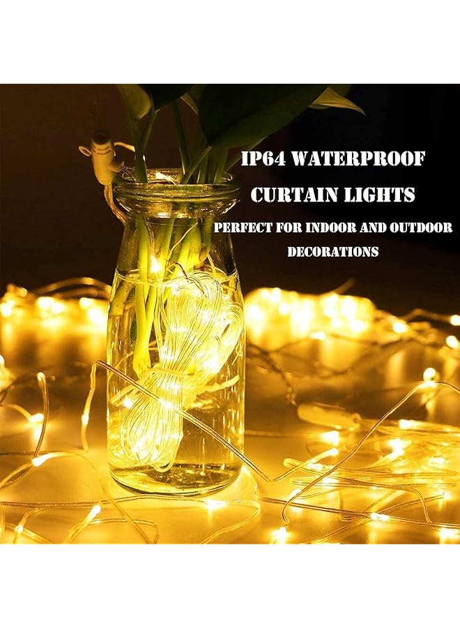 erorex 300 Leds Curtain String Lights 8 Lightning Modes Usb Powered Fairy String Lights With Timer Function For Bedroom Wedding Party Decor Warm White - Image 2