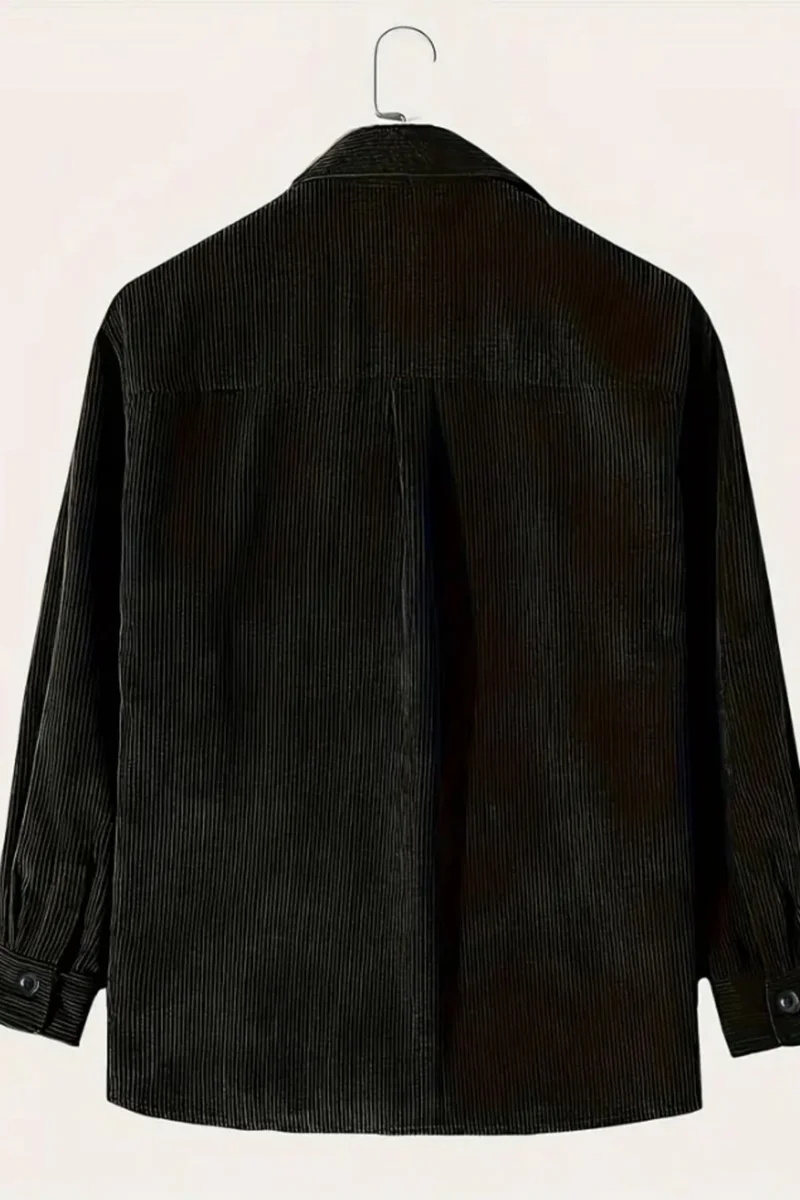 كوول تارز Men's Oversize Shirt Collar Velvet Long Sleeve Winter Shirt