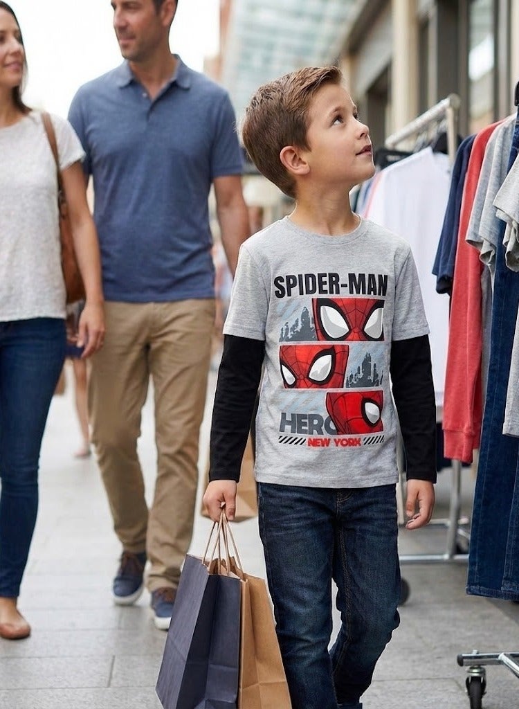 SPIDERMAN Spider-Man world boys long sleeve T-shirt  by Kids TV - Image 3