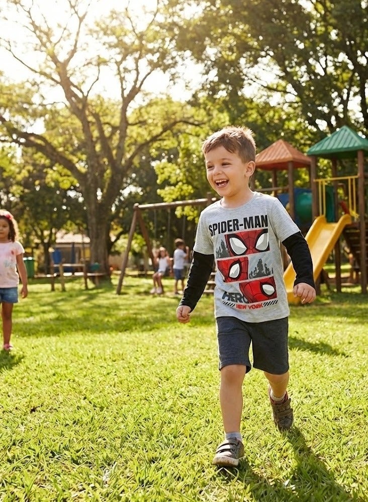 SPIDERMAN Spider-Man world boys long sleeve T-shirt  by Kids TV - Image 2