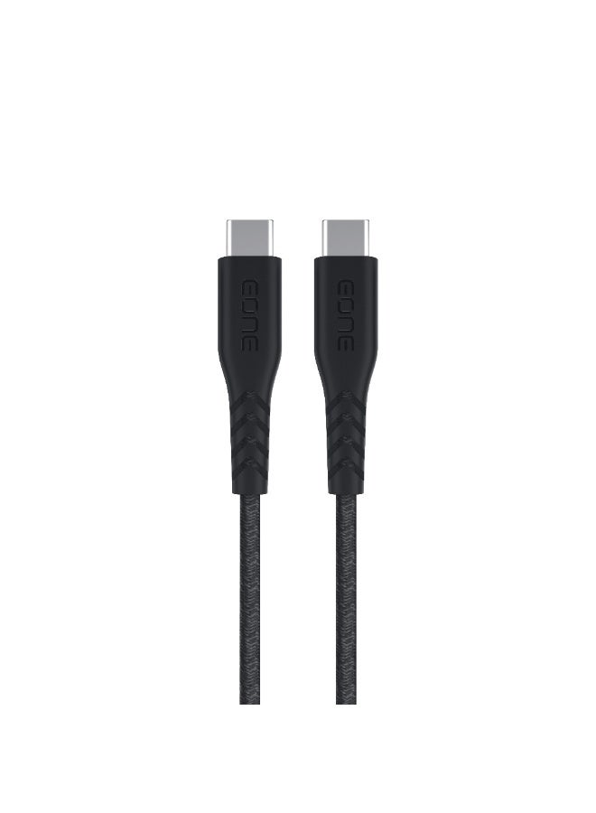 EONE USB-C to USB-C Cable 100W 1.2M Black, PD Fast Charging Type-C Cable, Nylon Braided Durable Cable for Laptop, Tablet & Smartphone - Image 1
