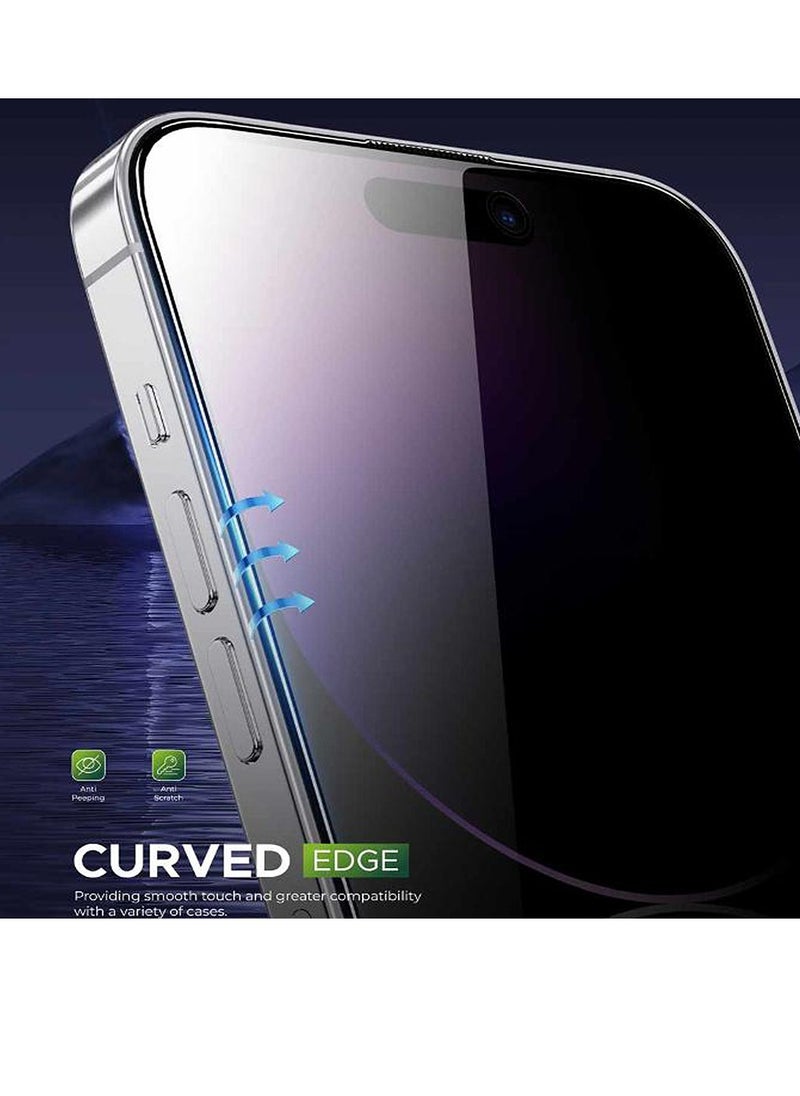 GREEN LION iPhone 15 Pro Screen Protector with 9H Steve Privacy Strong HD Glass Green Lion - Privacy  - Image 2