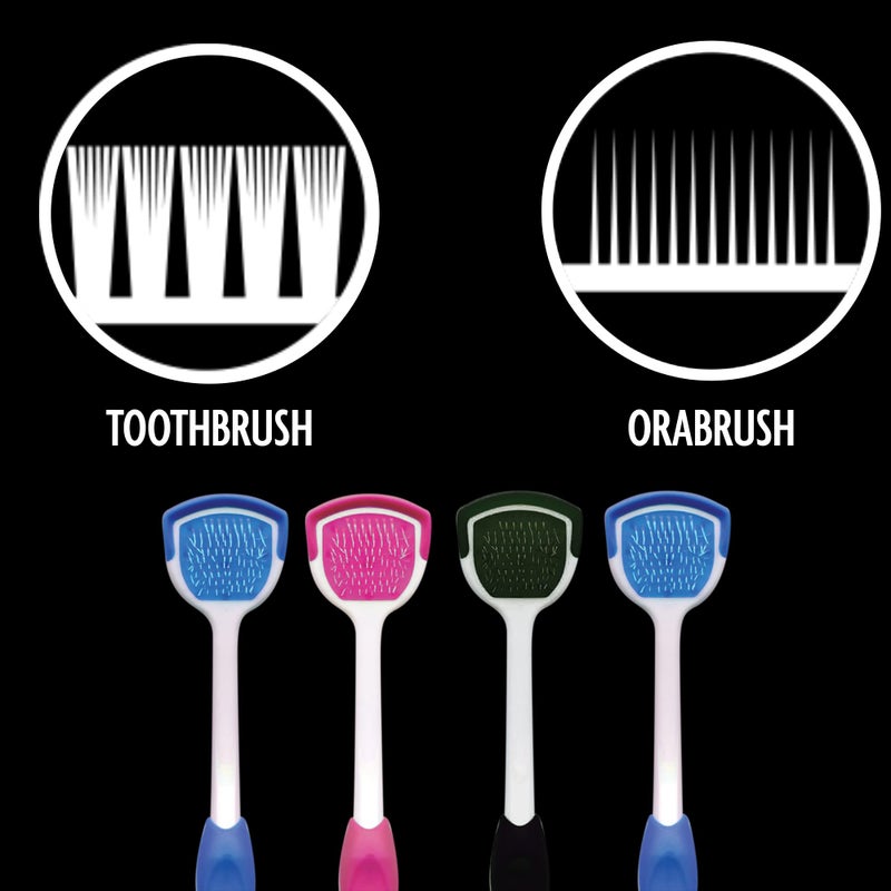 Orabrush DenTek Orabrush Tongue Scraper, Gentle Tongue Cleaner Brush for Fresh Breath, 2 Count - Image 4