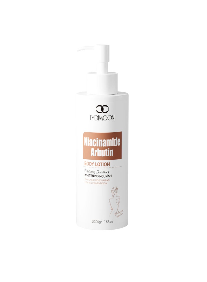 LYDIMOON Niacinamide & Alpha-Arbutin Body Lotion, Moisturizing Brightening Long Lasting Fragrance 300g - Image 1