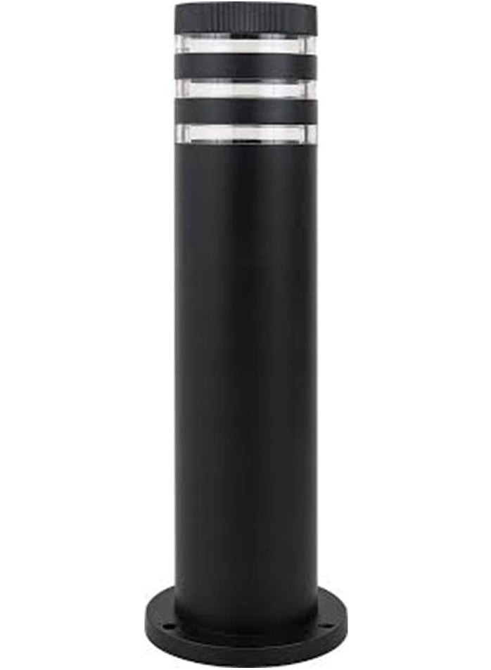 Outdoor Garden Bollard Light, Metal Post Lamp, Black, Modern Design - Image 2