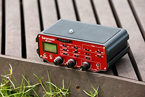 Saramonic SR-AX107 2 Channel Transformer XLR Audio Adapter with Phantom Power & Monitor (Red/Black), AX-107 - Image 5