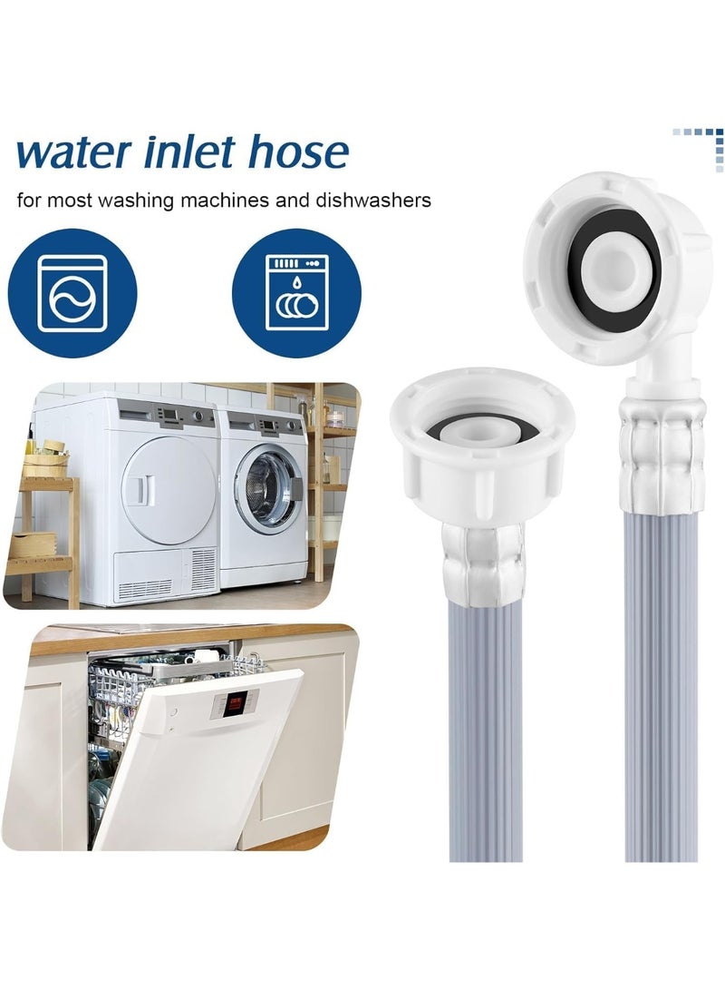 971 Junction 1.5M Universal Washing Machine & Dishwasher Inlet Hose, Standard 3/4 inch Fitting Premium Heavy Duty Flexible 150cm Pipe with 90 Degree Space-Saving Bend - Heavy Duty, Explosion-Proof, Flexible Grey Extension Tube - Image 5